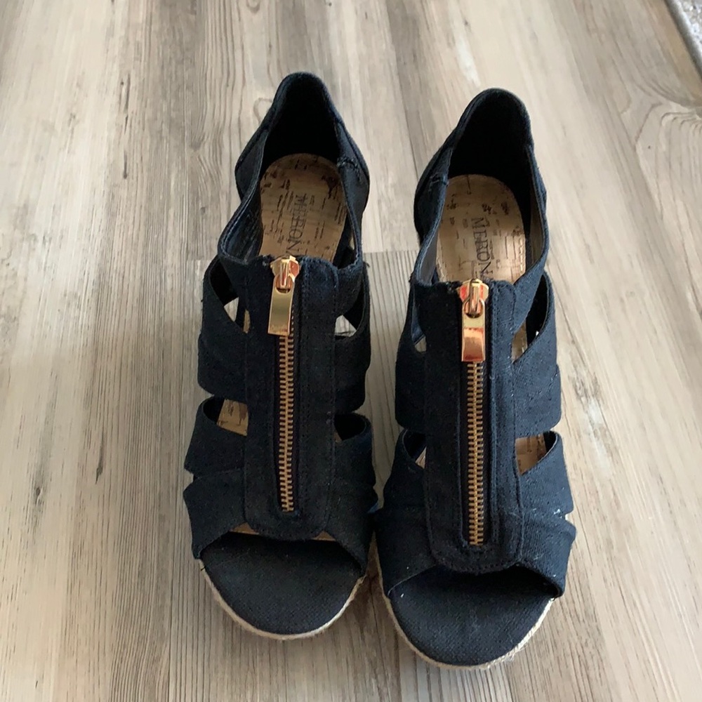 Merona Black Wedges 7.5